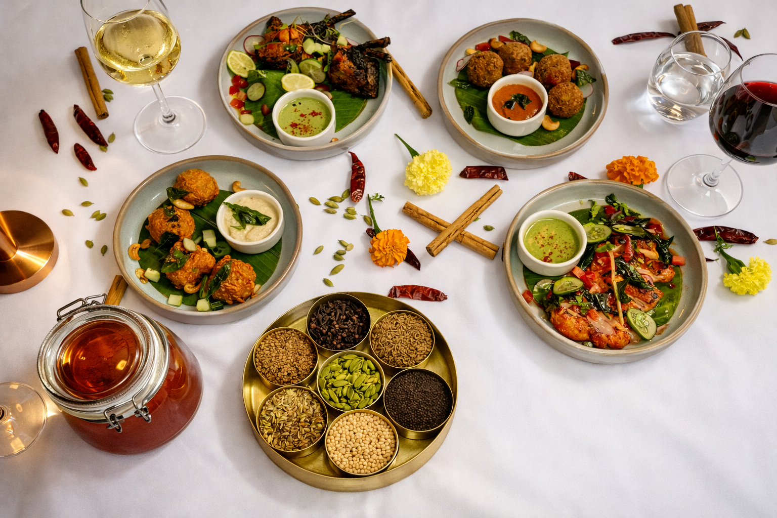 Chettinad Chicken Curry slow-cooked in a deep spiced gravy with red chillies and coriander in a karahi