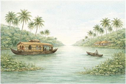 Kerala Backwaters — a serene network of tranquil lagoons and canals